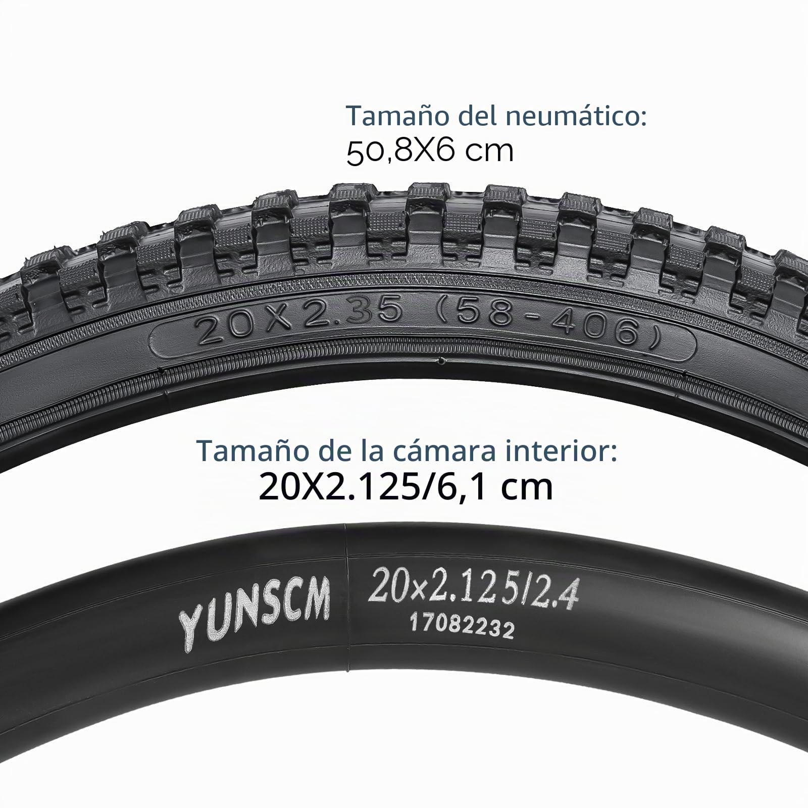 YunSCM 2PCS 20 Pulgada Neumáticos Pliable 20X2.35 58-406 et 20 Pulgadas Bicicleta cámaras de Aire AV32mm Valve Compatible vélos de Course, VTT 20X2.30 20X2.35 20X2.40 Neumáticos et cámaras de Aire