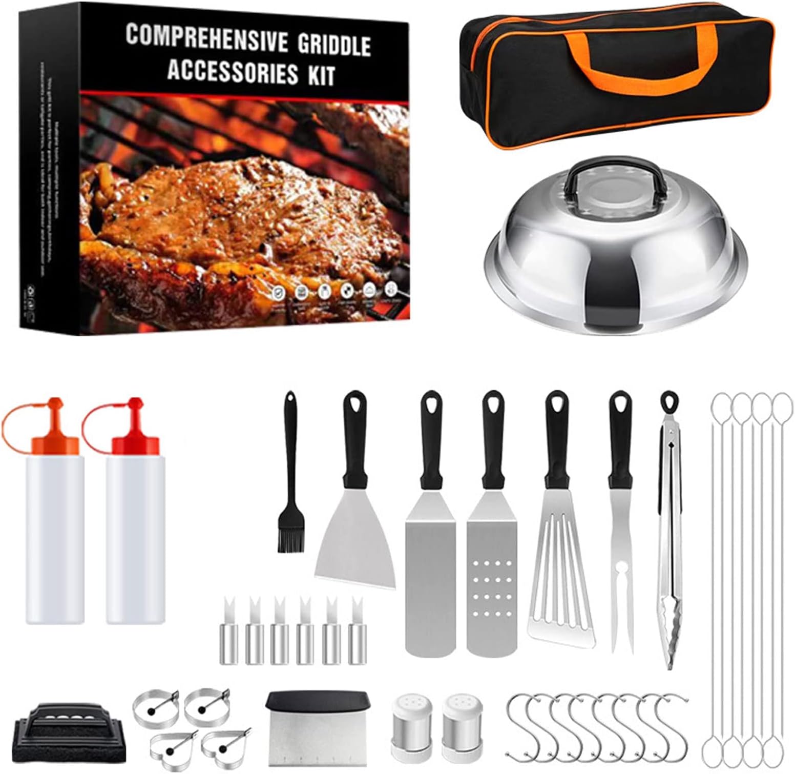 Bbq Tools Set 42pcs Griddle Accessories Kit, Stainless Steel Bbq