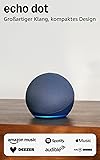 Echo Dot (Neueste Generation) | Smarter WLAN- und Bluetooth-Lautsprecher mit Alexa und gigantischem, sattem Klang | Tiefseeblau Tiefseeblau Nur Gerät