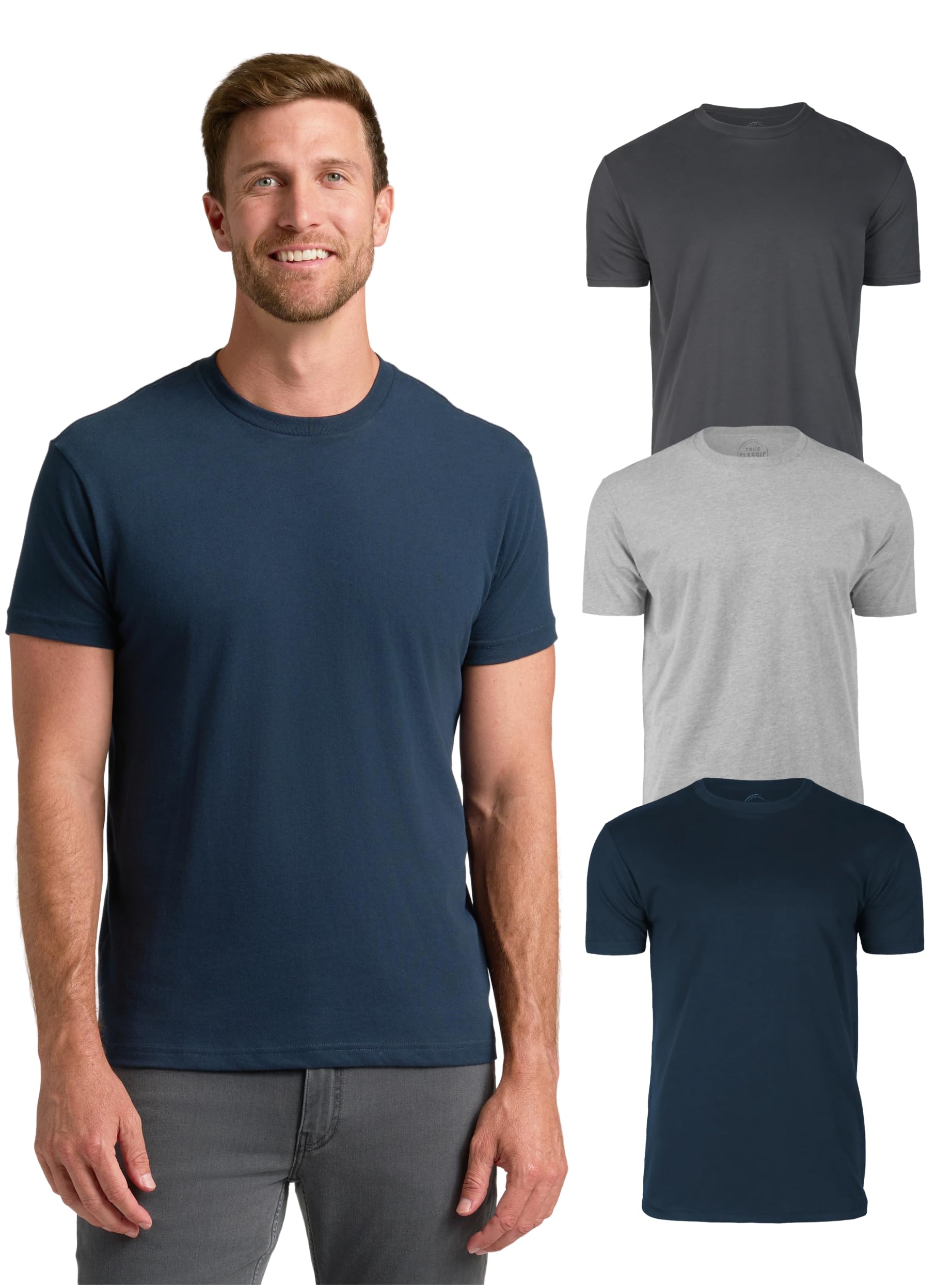 True ClassicMens T-Shirts – Short Sleeve Crew Neck T Shirts for Man, Cotton Blend Plain Novelty Men's T-Shirts