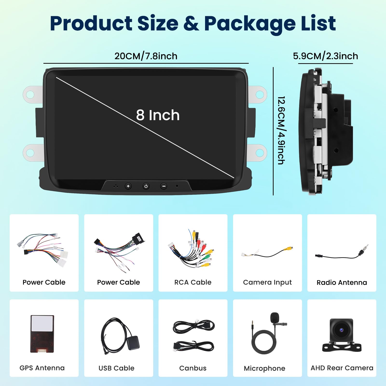 [6G+128G] Radio samochodowe Inefala Android 15 do Renault Dacia Duster Sandero Logan Dokker z bezprzewodowym Carplay Android Auto, 8-calowym ekranem dotykowym, samochodowym stereo z GPS, WiFi RDS/FM,