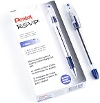 Pentel R.S.V.P. Stylo à bille, 1.0mm, Encre bleue, 12PK