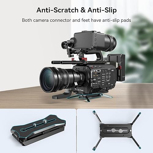 Miniatura 5 de SMALLRIG Placa de liberación rápida para tipo Manfrotto, carga máxima de 44.1 lb (20 kg), soporte cuadrúpedo plegable para lentes de cámara dentro