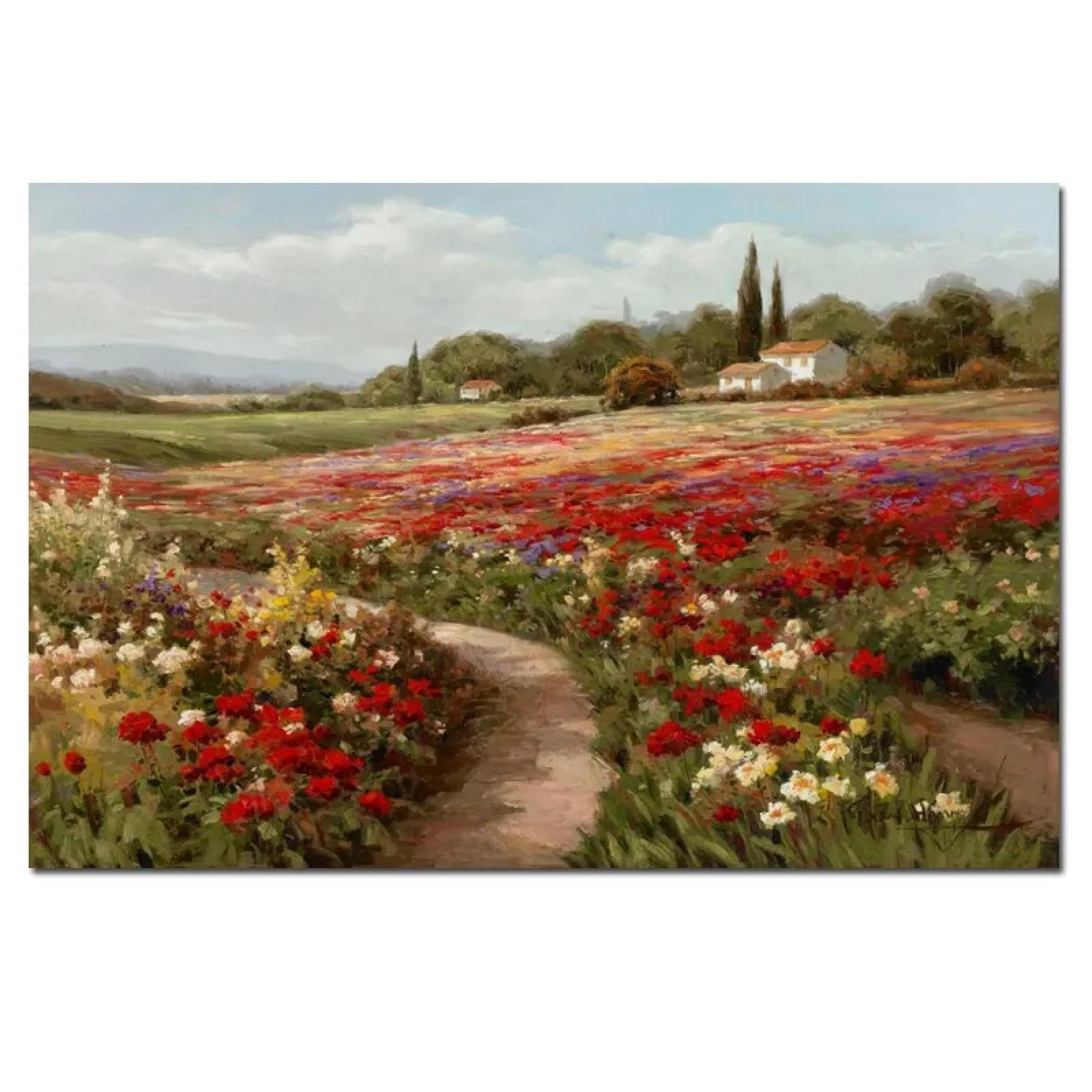 LSYALUCK Claude Monet Poplars fields Landscape Impressionist Oil Painting on Canvas Posters and Prints Wall Picture for Living Room 70x108cm(28x43in) innerframe