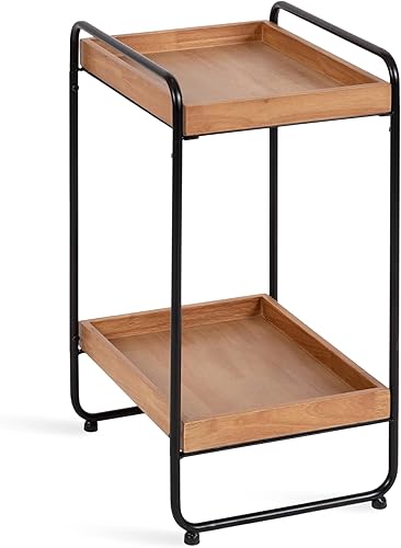 Kate and Laurel Nicco Modern Glam - Mesa auxiliar rectangular escalonada para almacenamiento y exhibición de sala de estar, 13 x 16 x 26 pulgadas,