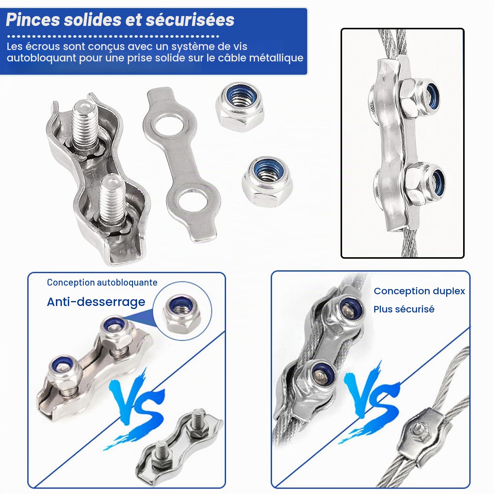 TooTaci Cable Acier 2mm/30M Corde en Acier Inoxydable à Suspendre Kit, 2mm Cable inox Gainé avec M5 Tendeurs Cable, œillets Crochets & Serre Cable, Kit de 2mm Câble Métallique pour Plante Grimpante