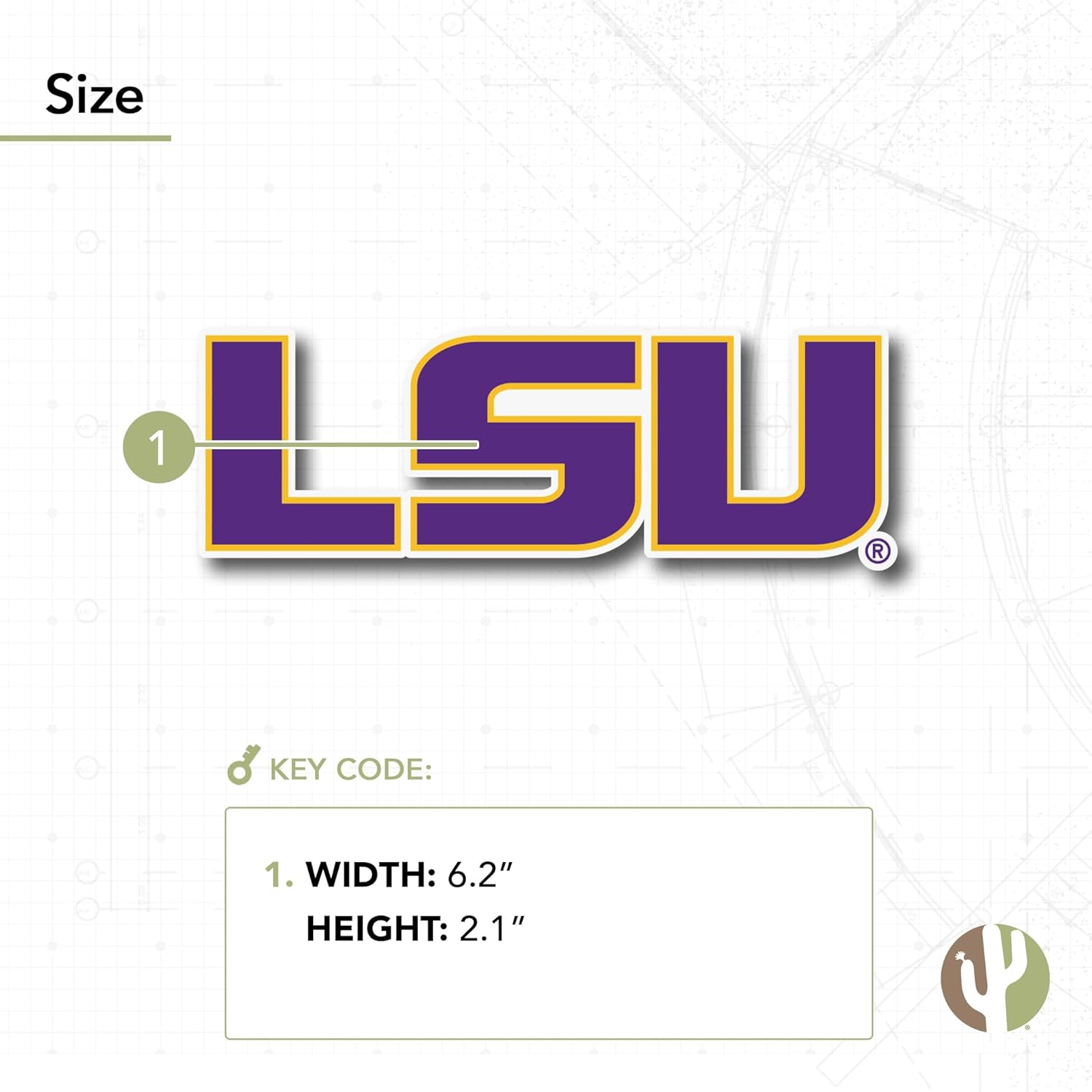 Desert Cactus Louisiana State University Sticker LSU Tigers Geaux Vinyl Decal Laptop Water Bottle Car Scrapbook (IND 4) - Image 3