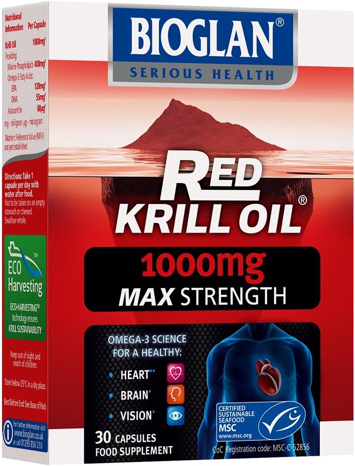 Red Krill Oil 1000mg Double Strength 30 Capsules