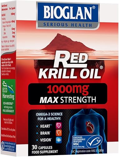 Aceite de krill rojo 1000 mg de doble fuerza 30 cápsulas