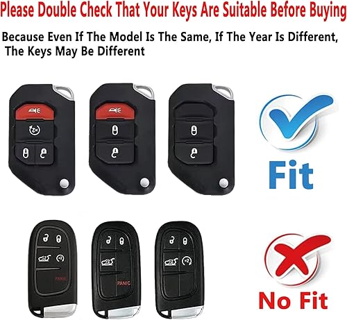 Miniatura 2 de Funda para llavero compatible con Wrangler JL JLU Gladiator JT Rubicon Sahara JLU 2018-2023 Accesorios, Negro -