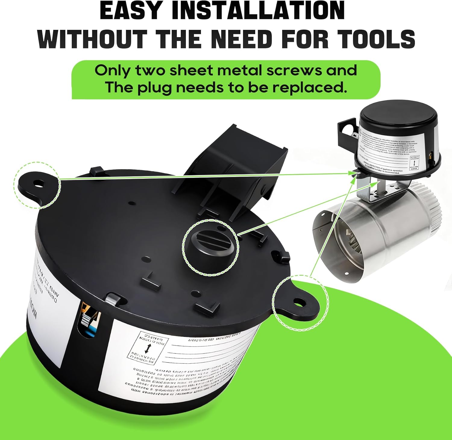 GVD-RAM PL Vent Damper Motor Assembly Compatible with Field Controls 46491600 Boiler Damper Motor,Replaces GVD-5/GVD-6 & 381-800-476 GMA-PL Models