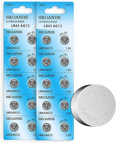 Miniatura 5 de SKOANBE Paquete de 10 pilas de botón LR43 386 AG12 301 186 1.5V