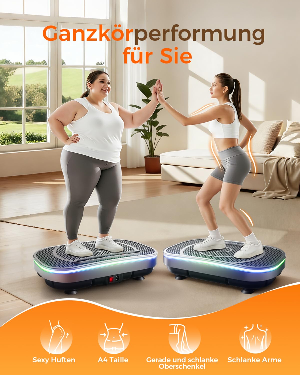 Vibrationsplatte Fitnessgeräte für Zuhause Rüttelplatte Vibration Plate entspannung, Sportgeräte Fitness Sport geräte Ganzkörpertraining 120 Intensitätsstufen für Home Workout