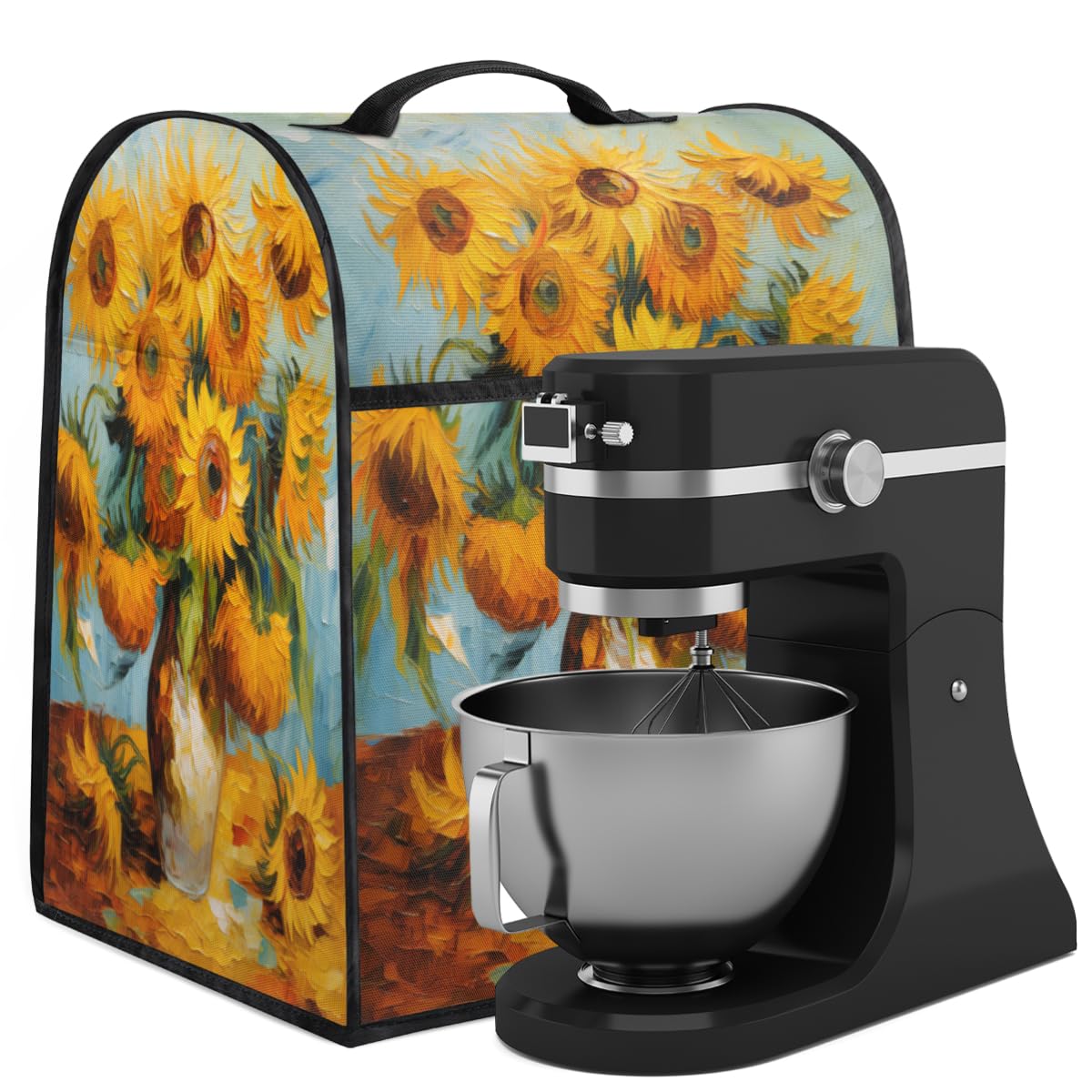 Coffee Maker Cover Sunflower Kitchen Appliance Covers Small Appliance Covers Blender Cover Juicer Cover Dust Covers for Kitchen Appliances with Top Handle and Pockets,Washable,C4