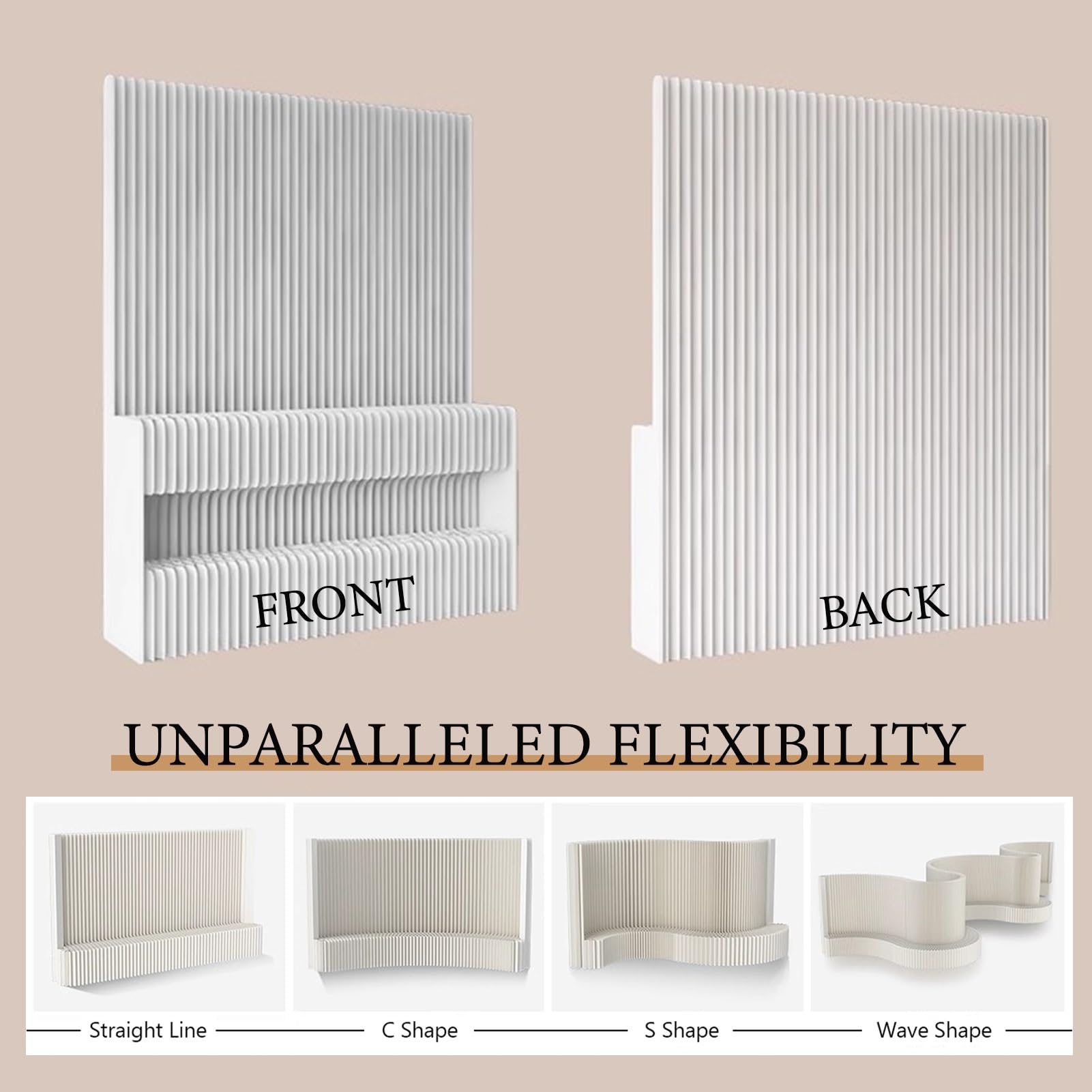 Room Divider Opvouwbare Papieren Kamerverdeler Met 2-laags Opbergplanken, Draagbare Kamerverdelers En Scheidingswanden, Vrijstaande Tijdelijke Wandkamerverdelers(2.4x5m/7.87x16.4ft