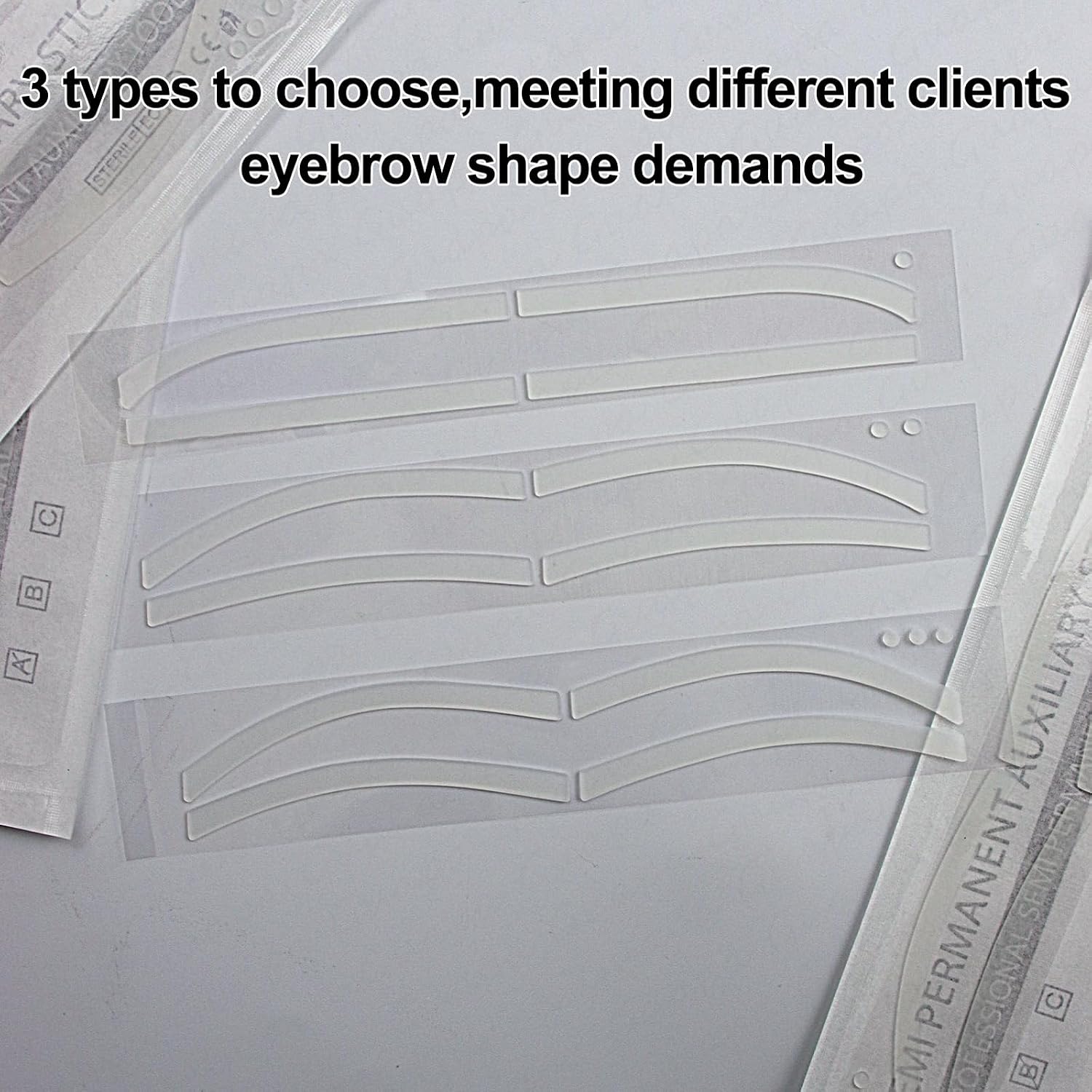 12 Pairs Disposable Brow Shaping Sticker Microblading Eyebrow Shaping Sticker Adhesive Eyebrow Stencils Tattoo Eyebrow Stamp Airbrush Brows Tape (2 bags-12 Pairs)