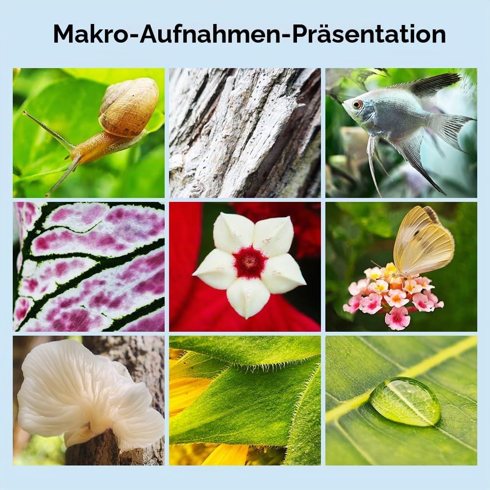 APEXEL Makro Objektiv für iPhone 17, 3-in-1-handy objektiv mit LED-Fülllicht für iPhone, Samsung, Huawei