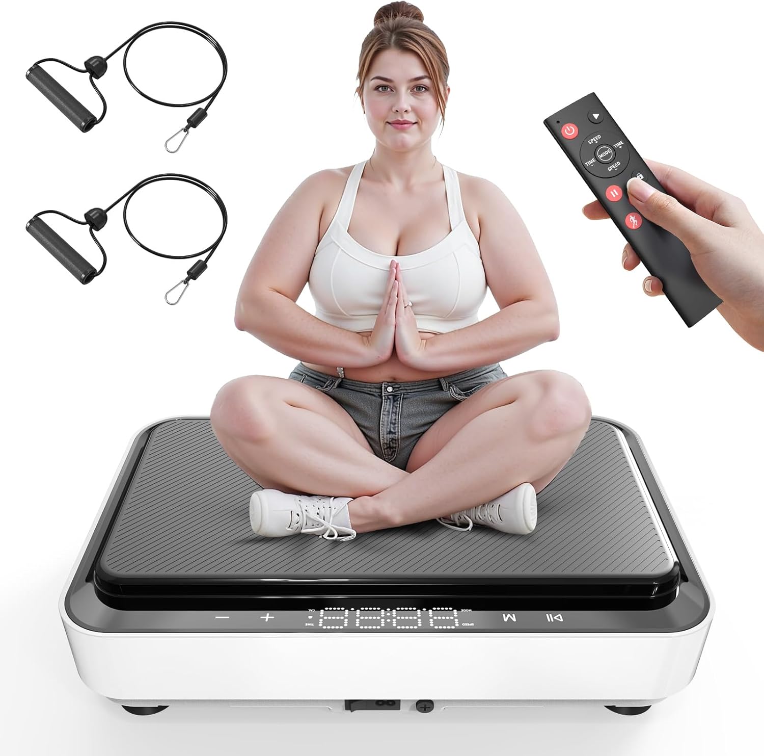 Vibration Plate Exercise Machine, Whole Body Workout Power Vibrate Fitness Platform Vibration Plate for Lymphatic Drainage, Home Training Equipment for Weight Loss & Toning