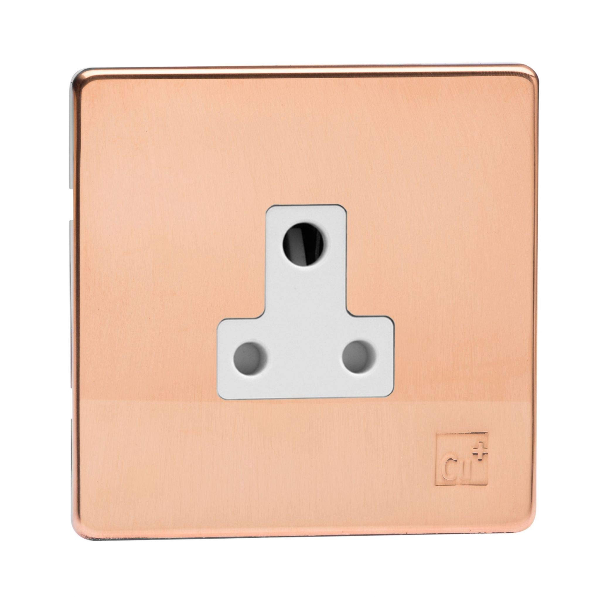 Varilight XDYRP5AWS.AC Screwless Antimicrobial Copper 1 Gang 5A Round Pin Socket