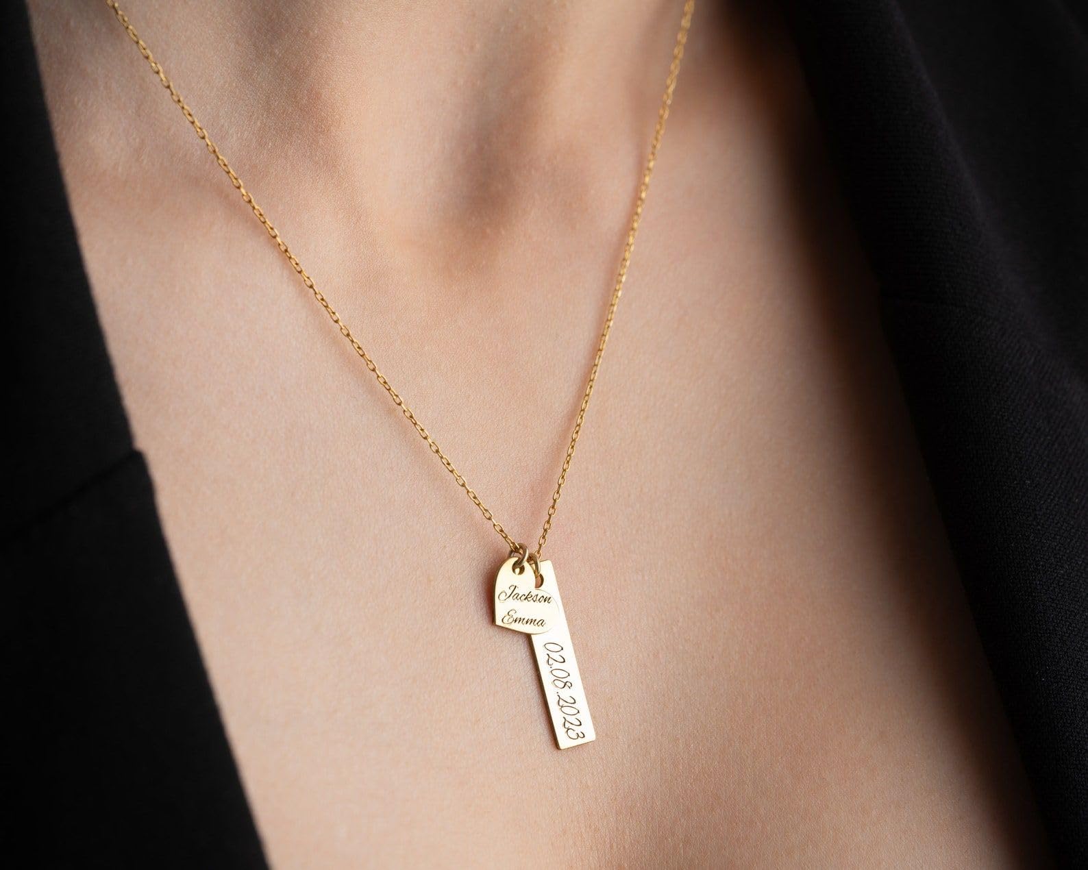 Personalizado barra corazón collar delicado personalizado con nombre para mujeres para mamá Día de la Madre Navidad aniversario cumpleaños