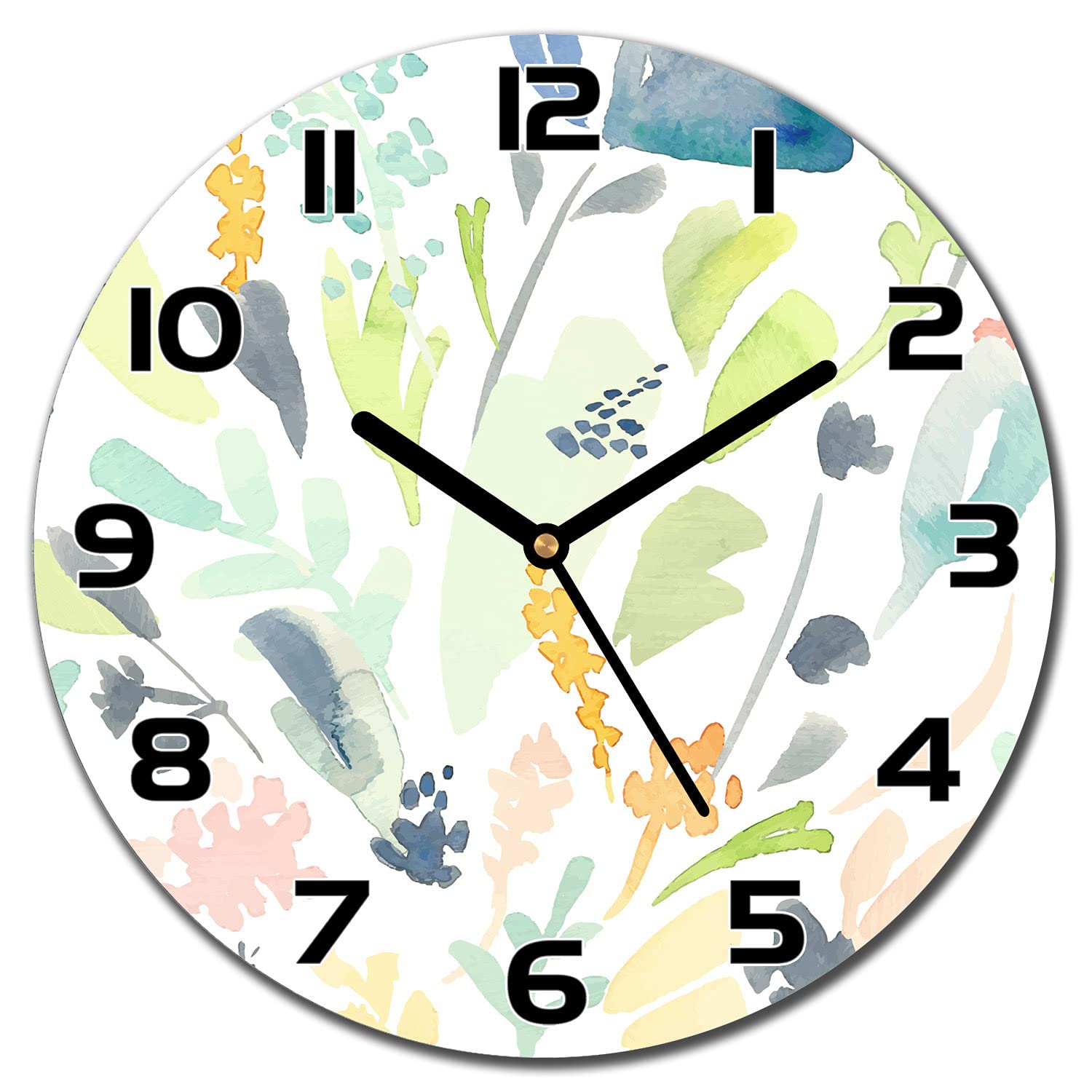 Horloge en verre fleurie pour salon moderne et cuisine une ambiance florale unique
