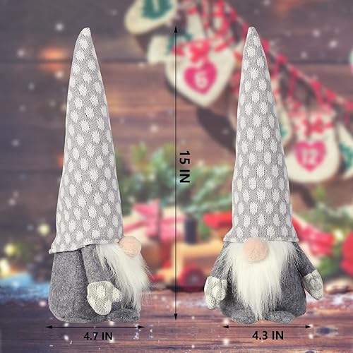 Miniatura 2 de CERAYOU Tope decorativo de puerta de Papá Noel, protector de pared de tela resistente, adornos de gnomos de Navidad para decoración del hogar y la