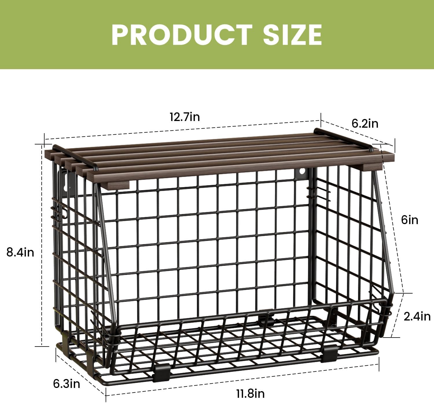 Wire Fruit Basket for Kitchen Storage: Hanging and Counter Wall Fruit Basket for Vegetable Produce - Potato and Onion Storage for Pantry 3 Pack
