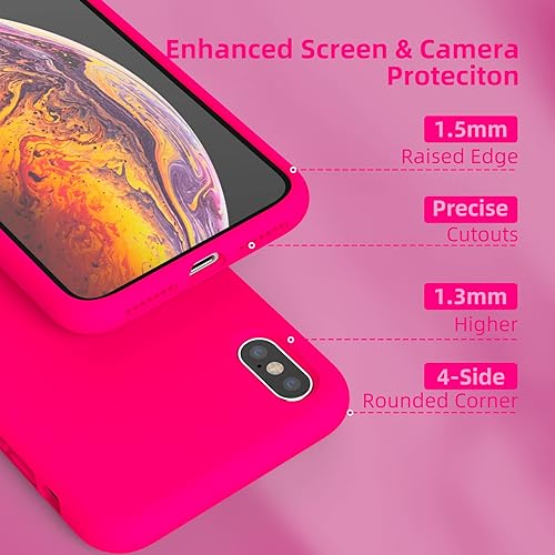 Miniatura 3 de K TOMOTO Funda compatible con iPhone Xs Max, protección contra caídas y goma de gel de silicona líquida de cuerpo completo con microfibra suave a
