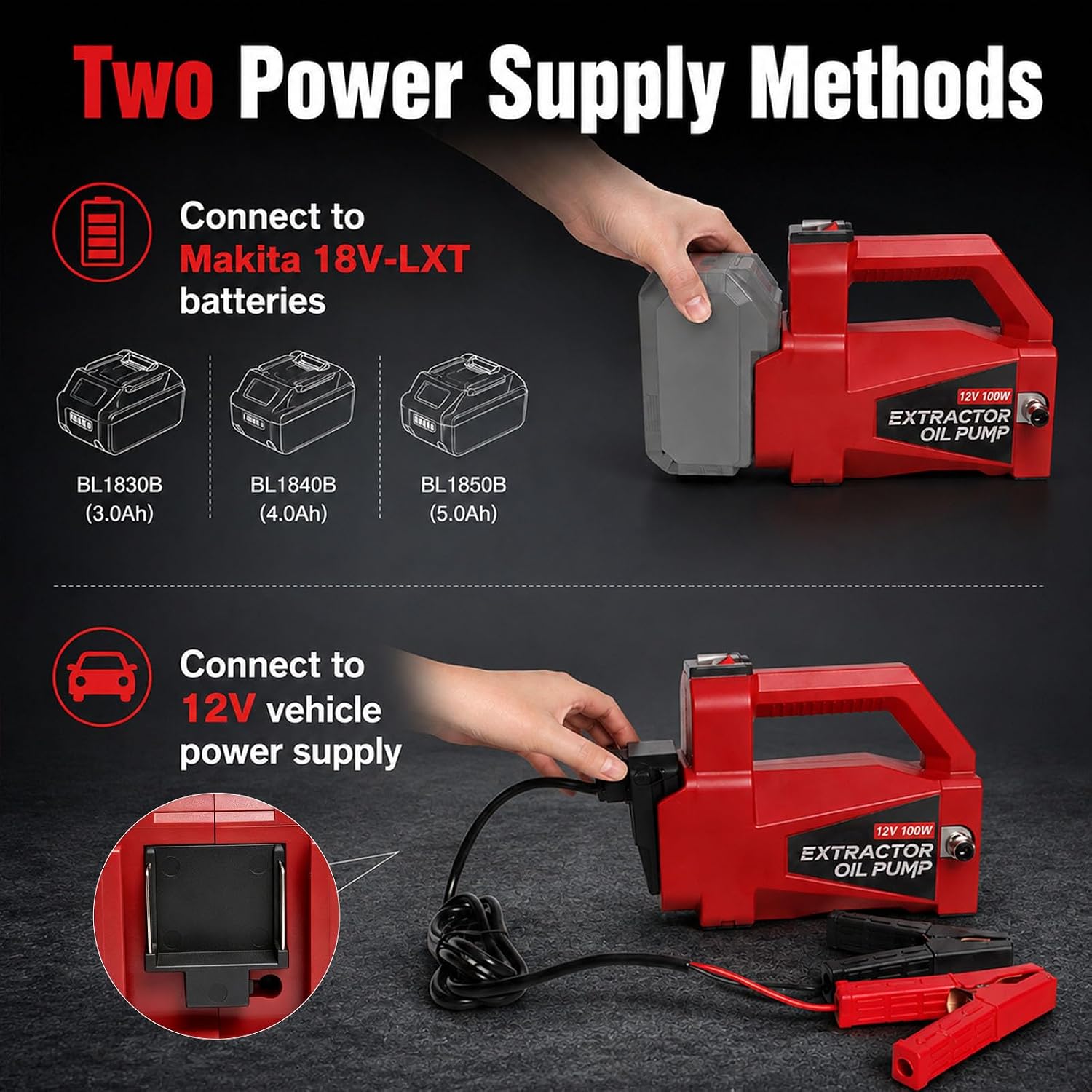 Portable Electric Oil Extractor Pump, Oil Change Fluid Extractor for Car