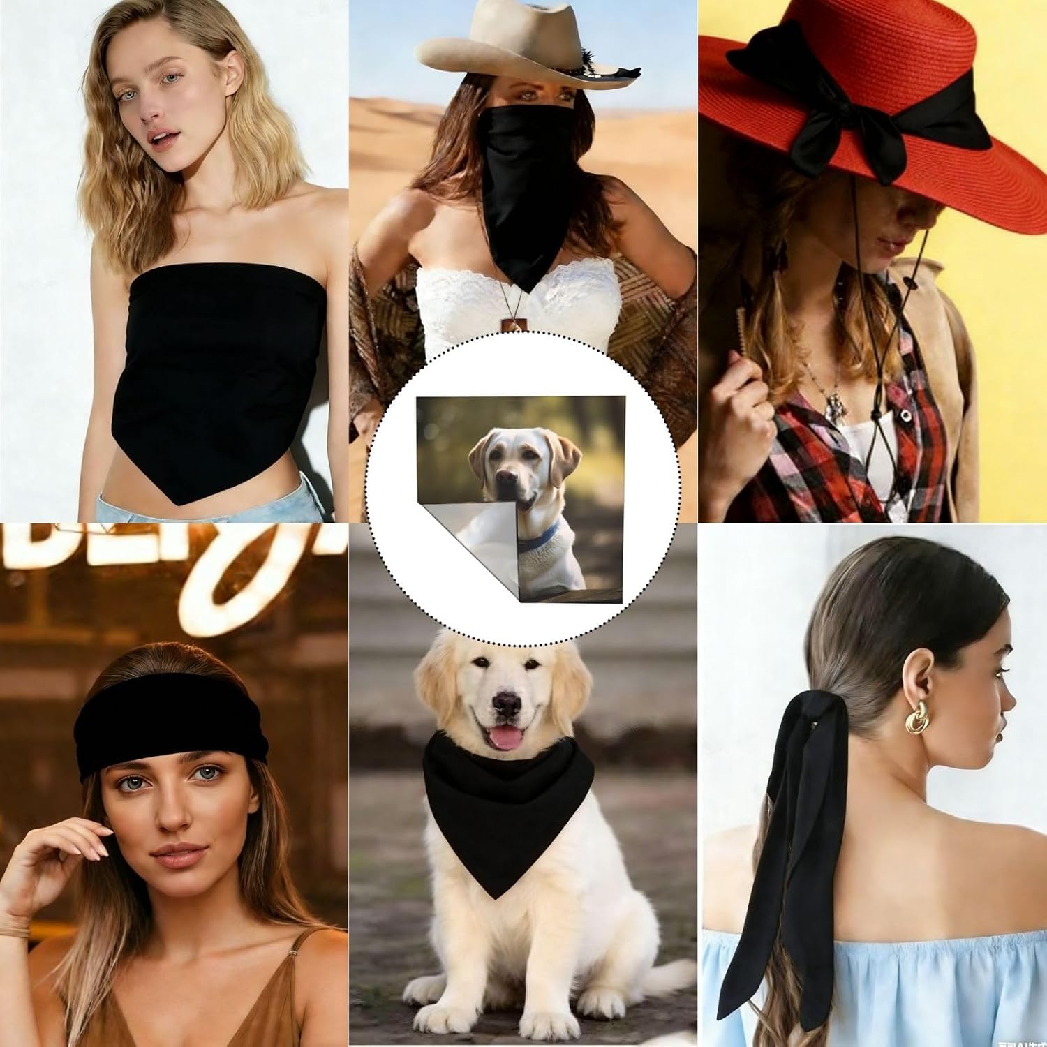 Cooling Bandanas for Men Women Square Hair Scarf 22" x 22" Novelty Headband Labrador Neckerchief