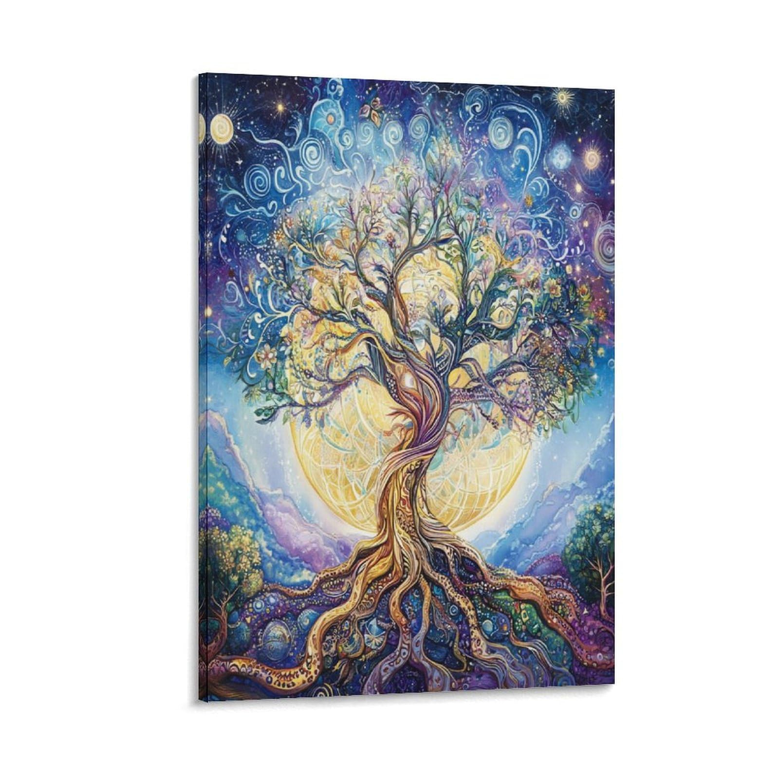 ESPLJQRYX Tree of Life Poster Artwork Giclee Canvas Prints Modern Canvas Wall Art Picture Wall Hanging for Bathroom Wall Decor 16x24inch(40x60cm)