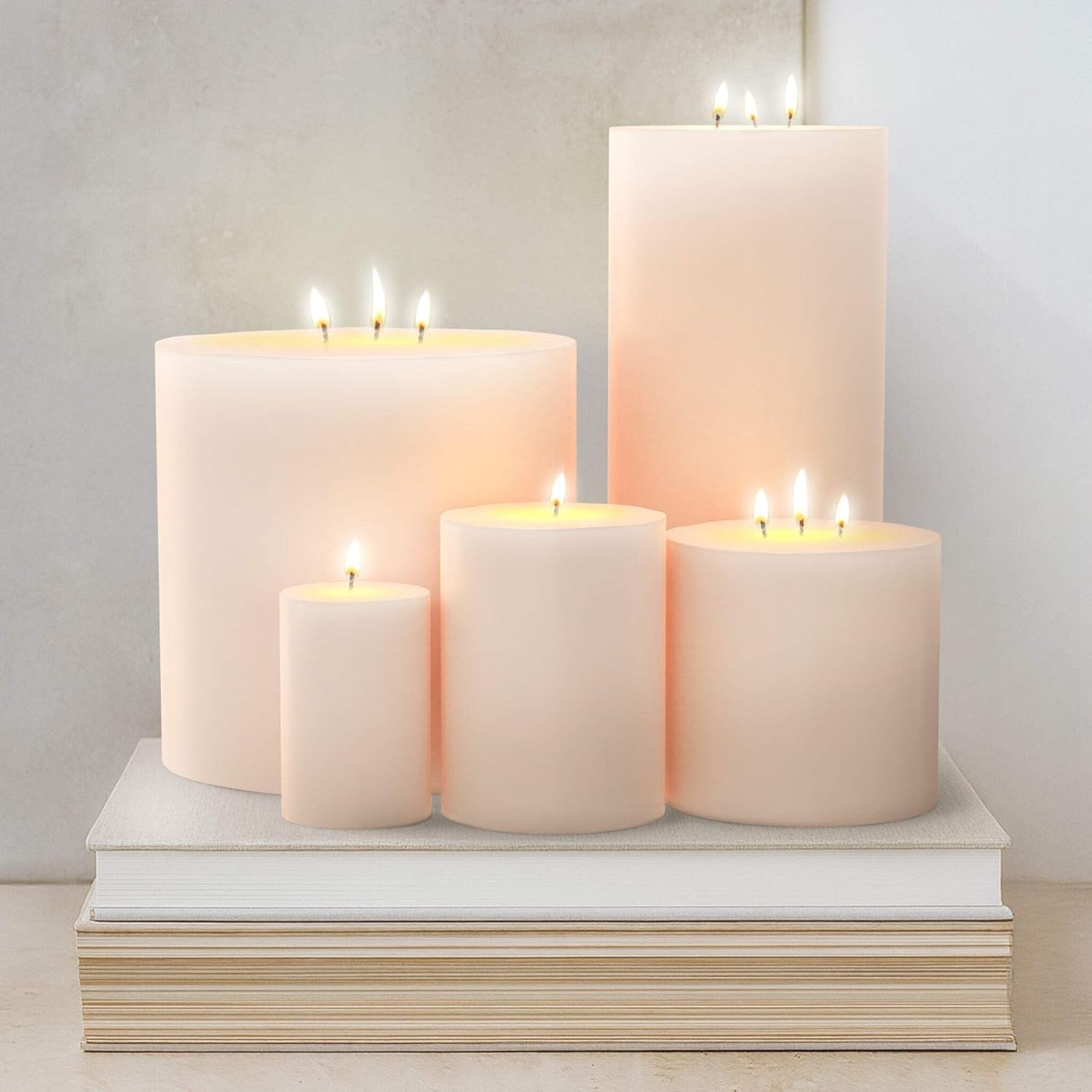Ivory Pillar Candles – 6"x12"Unscented Decorative Candle, Clean Burn Solid Color Pillar for Home Décor, Events, Tables & Centerpieces