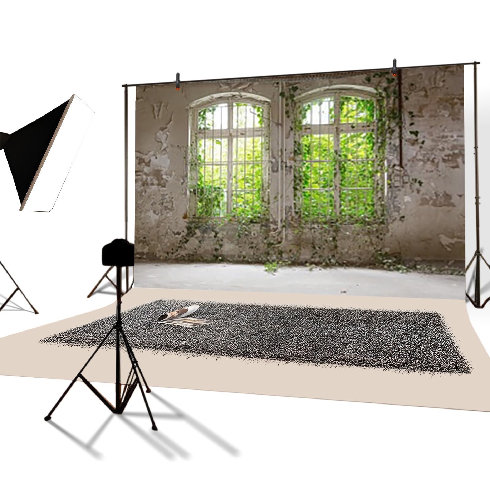 YongFoto 3x2,5m Vinile Fondale Foto Vecchia pianta industriale rovinata abbandonata Sfondo Fotografico Fotografia Sfondo Studio Prop Decorazione 7x5ft