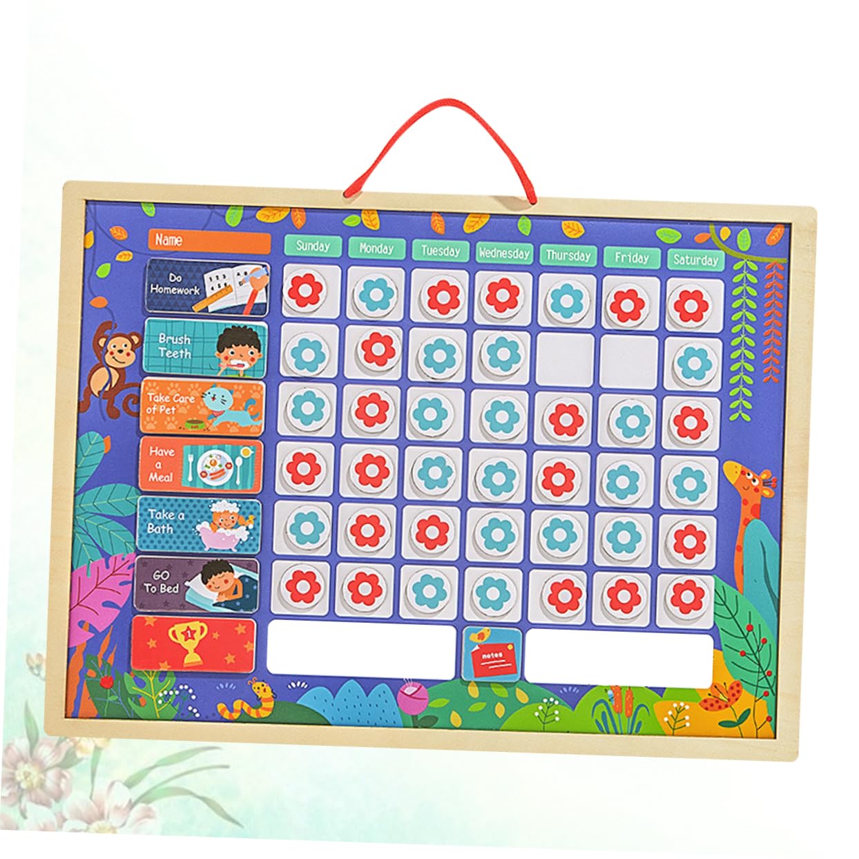 FUNOMOCYA Tabla de Recompensas para Niños de Madera, Tablero de Hábitos