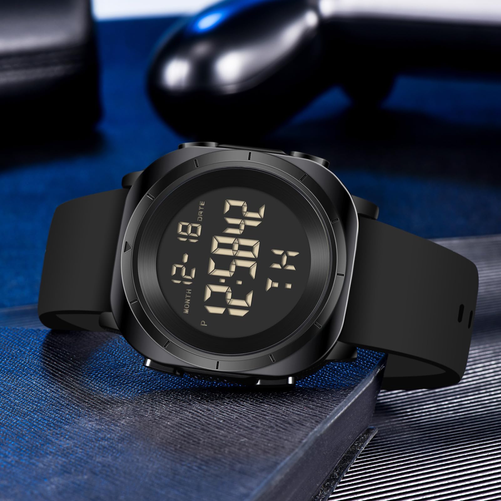 Mens Gold Digital Waterproof Running Wrist Watch for Men Military Sports Tactical Dive Cheap Men's Wrist Watches Digital Black and Silver