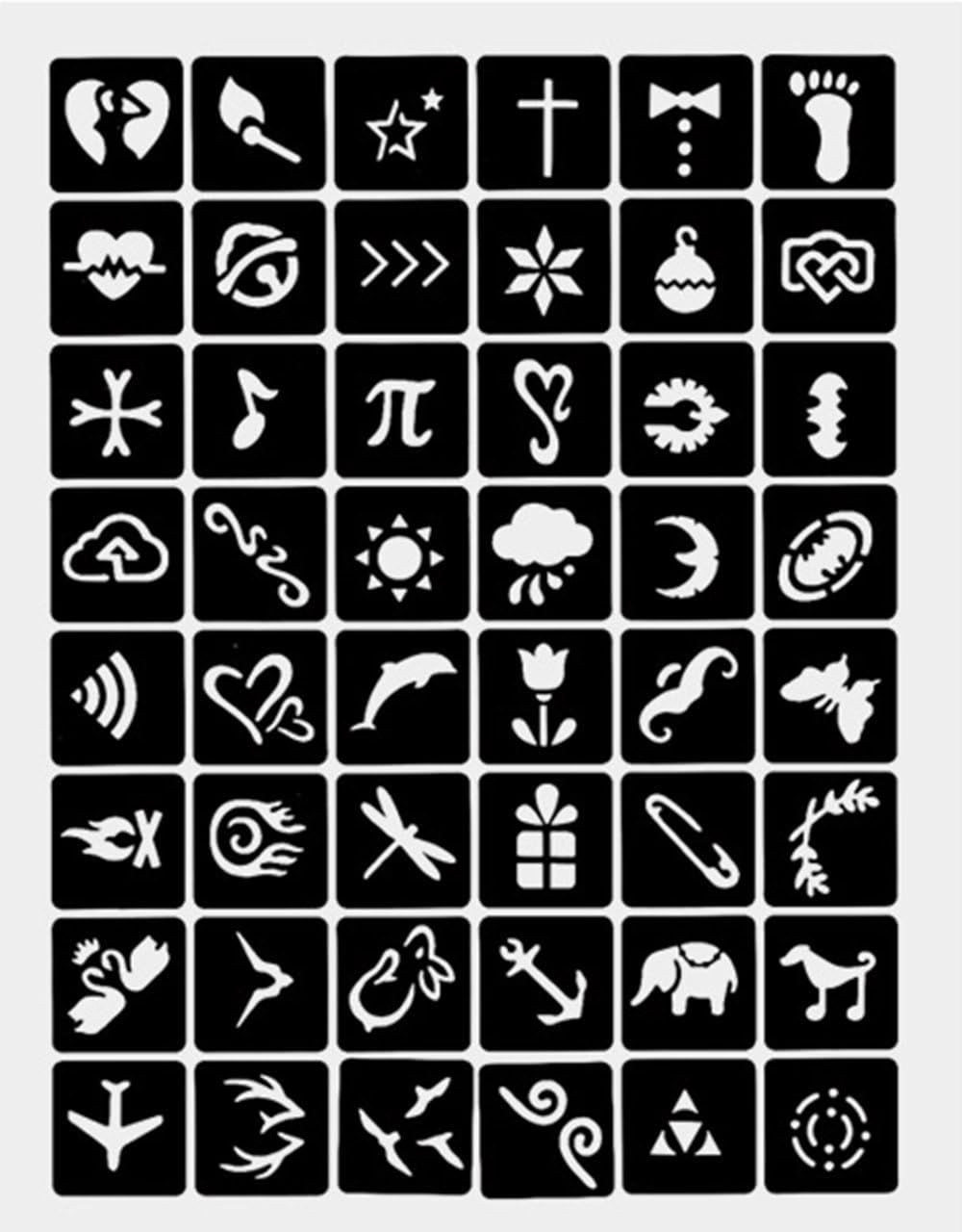 Tattoo Stencil - Various Patterns - New Henna Designs- Set of 10