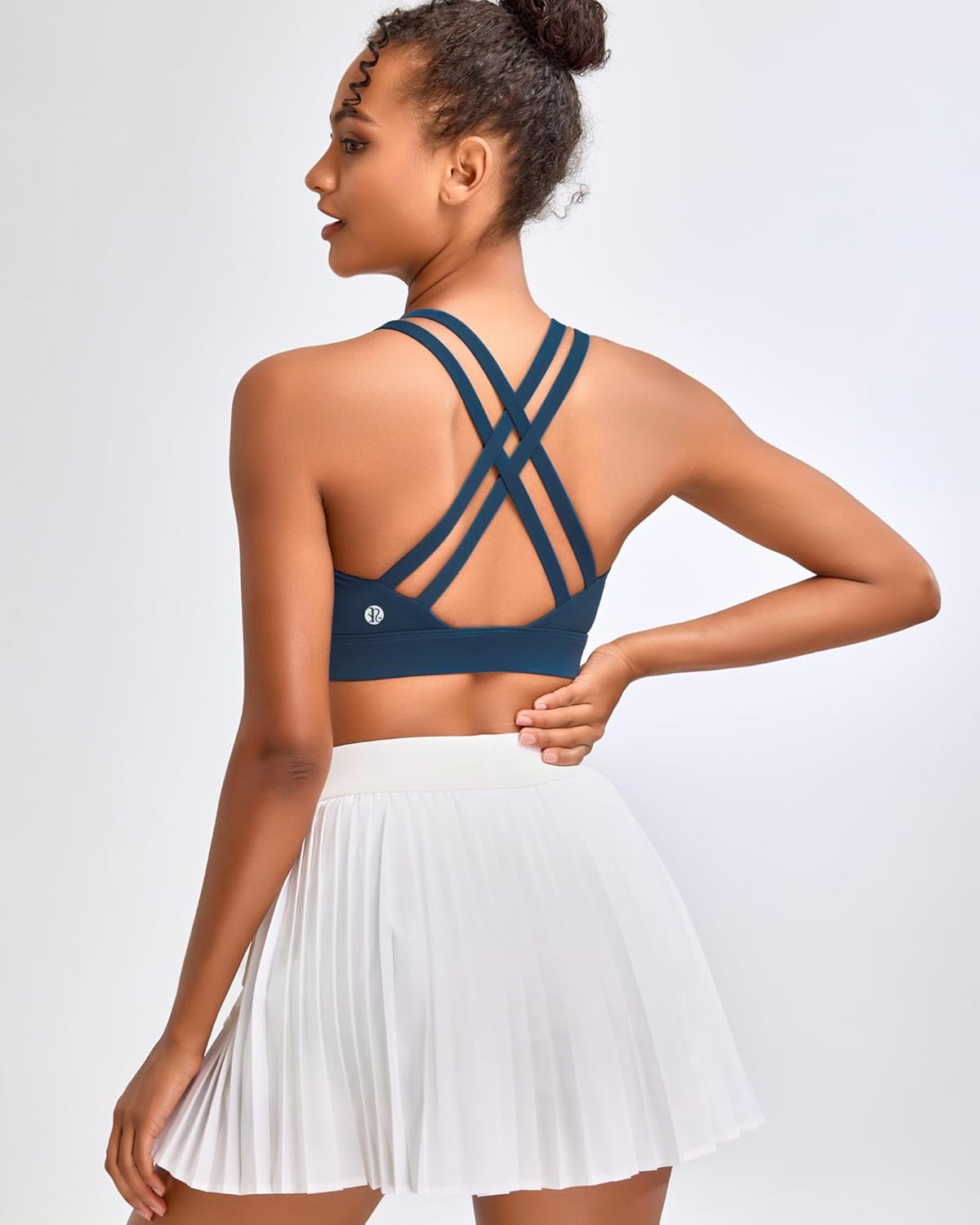 RUNNING GIRL High Impact Sports Bras for Women - Scoop Neck Strappy Sports Bra High Support Moulded Cup Workout Bra - Image 7