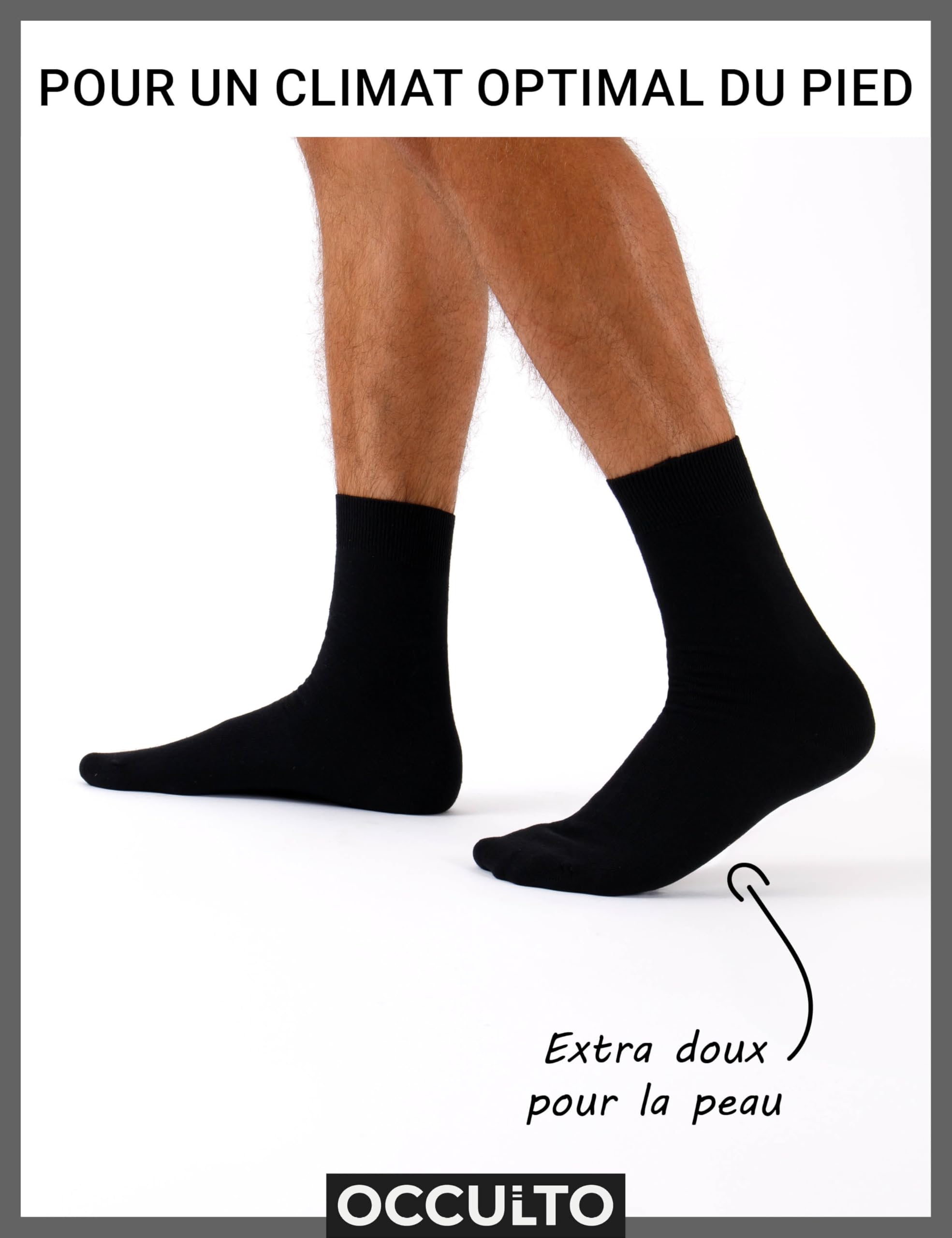 Occulto chaussettes homme 100% coton lot de 10-20 paires (modèle: Ingo)