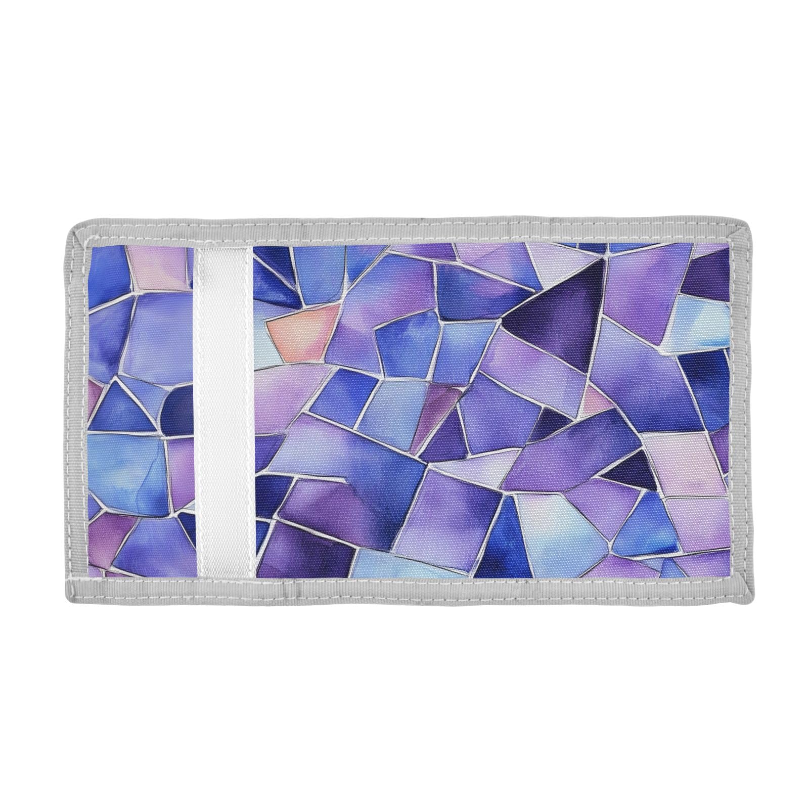 ALAZA Kids Wallets for Boys Girls Toddler Trifold Wallet Children Small Purple Stained Glass Pattern with Zipper Coin Pocket