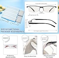 Vista 6 de Paquete de 4 lentes de lectura negros 1.0 para hombres y mujeres, con bloqueo de luz azul, lectores de computadora 1.0 1.25 1.5 1.75 2.0 2.25 2.5