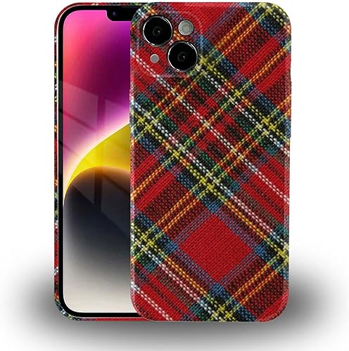 DAIZAG Funda compatible con iPhone 13, diseño de tartán de Navidad, 3D, suave, duradera, protección contra caídas, para iPhone 13