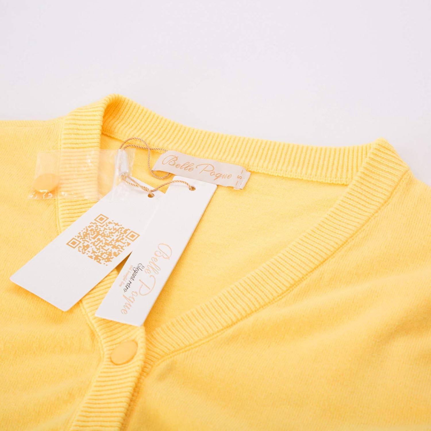 Belle Poque Women's 3/4 Sleeve Cropped Cardigan Shrugs Button Down Sweater - Image 5