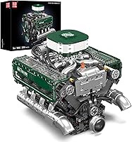 Mould King 10182 Motorized V8 Tank Engine Building Kit - 2250+ PCS Blocks, Working 8-Cylinder Model with Motor & Battery for Adults