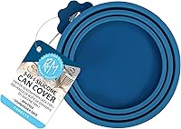 Vista 1 de R&M International La funda de silicona para latas se adapta a la mayoría de alimentos enlatados para gatos, perros o personas, color azul