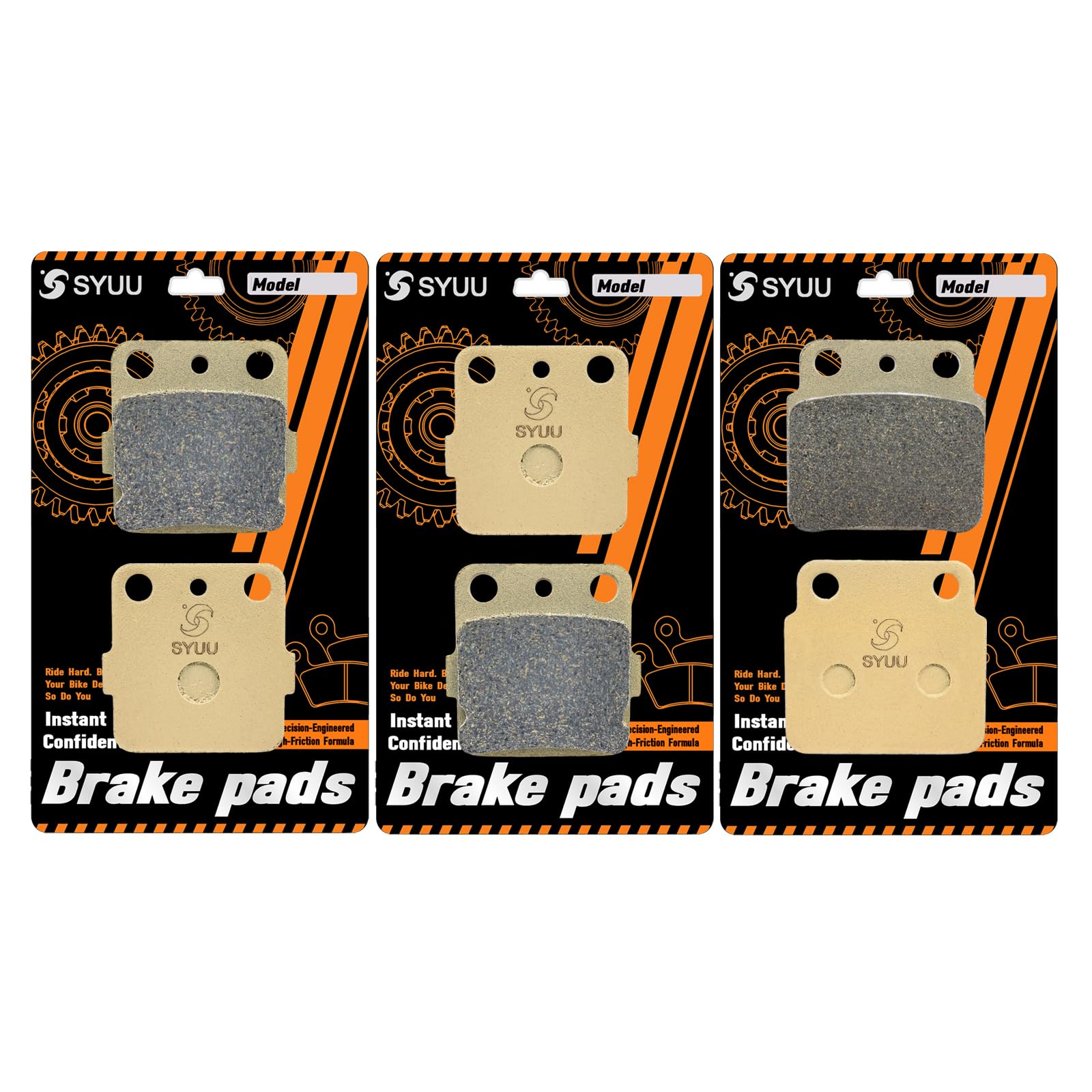 S SYUU moto pastiglie freno anteriore e posteriore in fibra di rame compatibili con KSF 400 A1 A2 A3 A6F KFX 400 2003 2004 2005 2006 FA084F FA137R