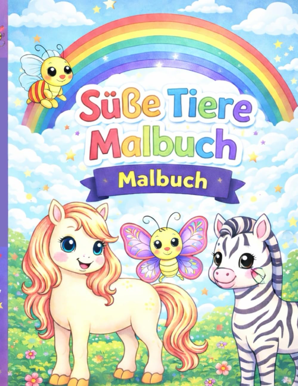 Einfaches Tier-Malbuch für Kinder von 4–6 Jahren: Süße und leicht auszumalende Tiere für Kindergarten und Vorschule