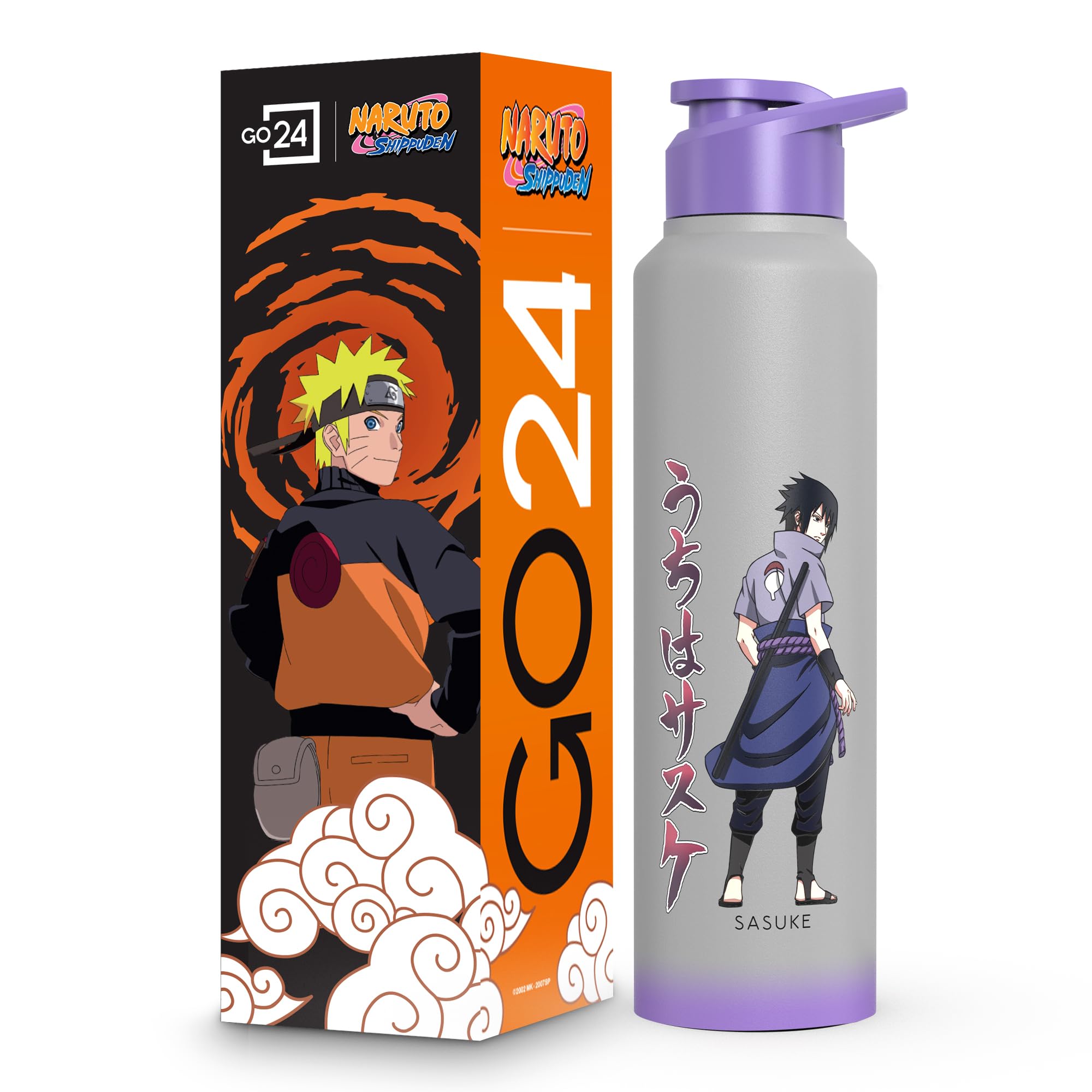 Go24 Naruto Ninja 950ml Light Grey Water Bottle - Image 1