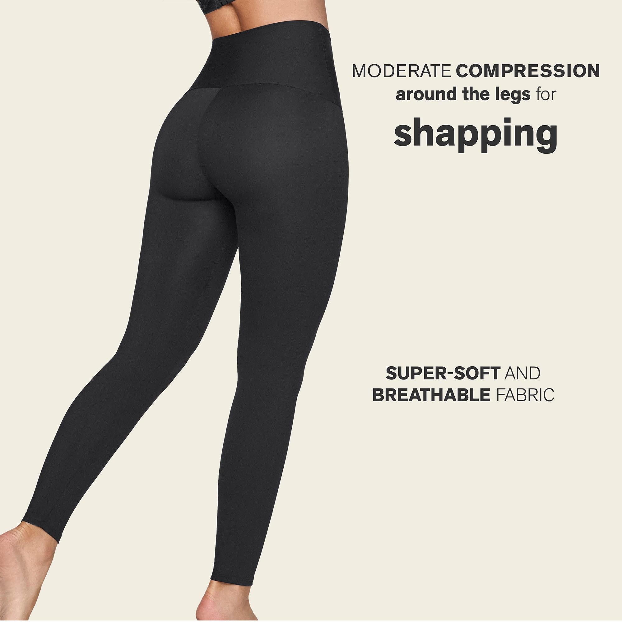 Leonisa Leggings contenitivi a Vita Alta, ad Asciugatura Rapida