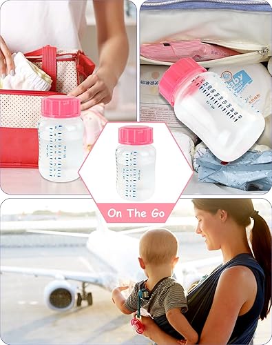 Miniatura 7 de Tapas para botellas de viaje y almacenamiento compatibles con biberones de Avent, reemplazo de tapas de botellas, 8 unidades, color rosa