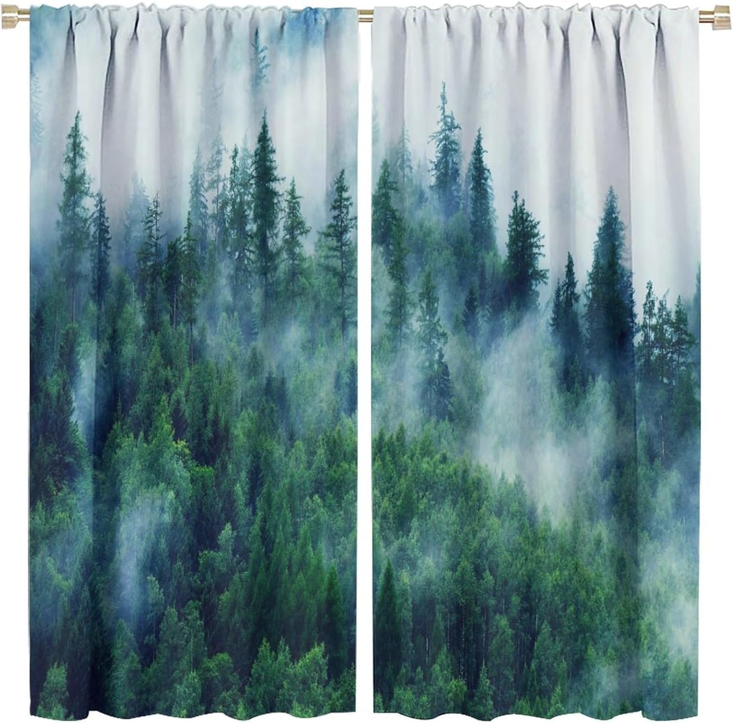 3D Vorhänge Mit Ösen Für Kleinkinderzimmer Schlafzimmer Waldlandschaft Verdunklungs Vorhang Isolierend Wärmeschutz Geräuschreduzierung Gardinen Für Jungen- Und Mädchenzimmer 280X250 cm (B +-865630383